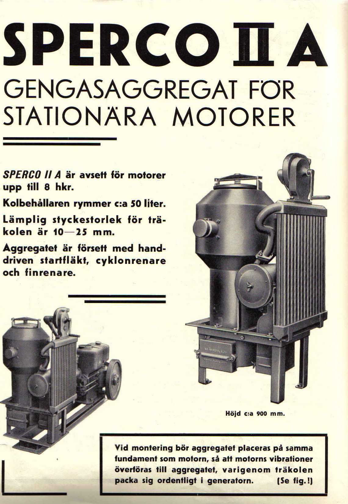 Gengasaggregat SPERCO  II  1940 talet 1