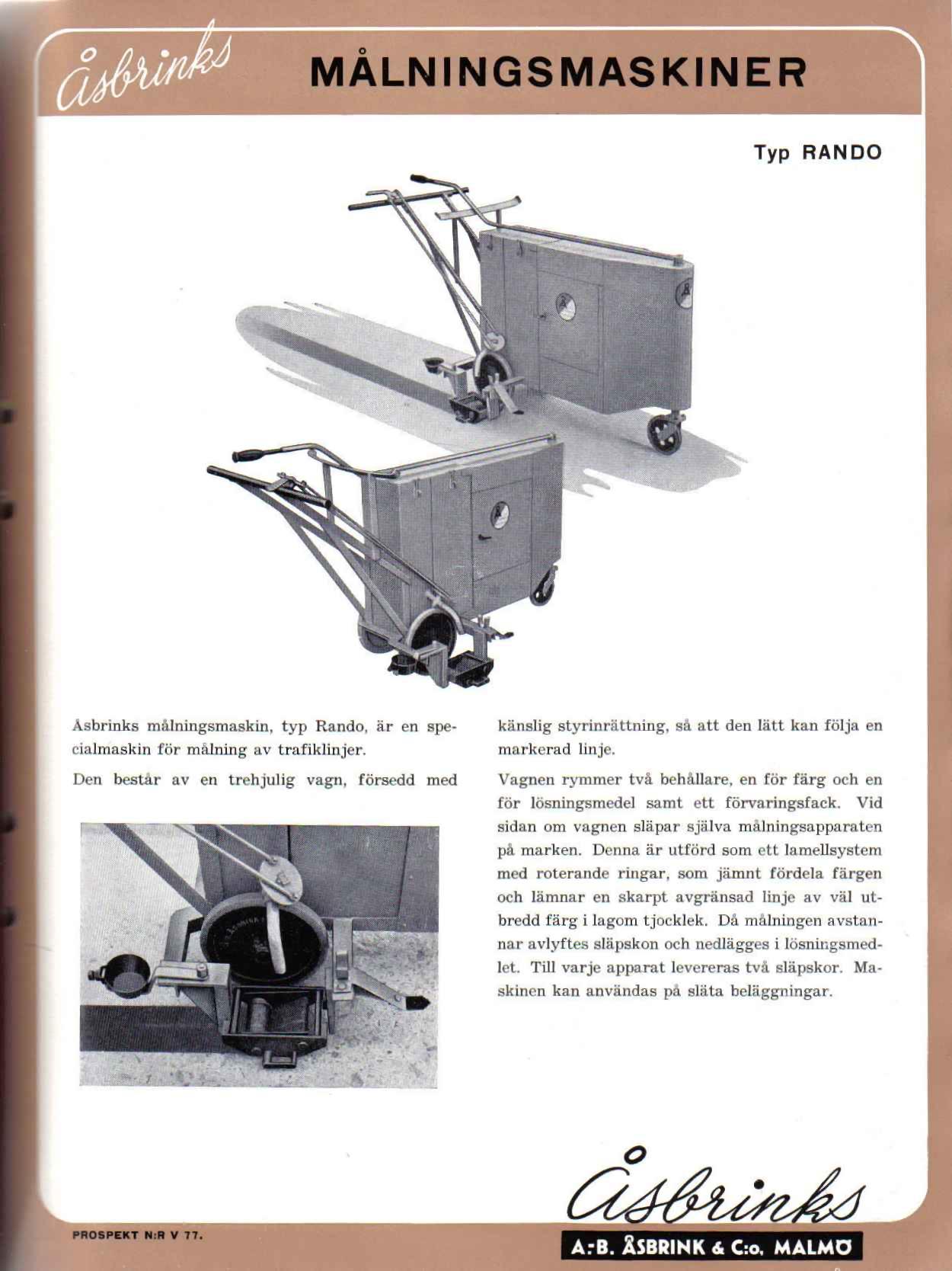 Mälningsmaskin typ Rando  1950 1